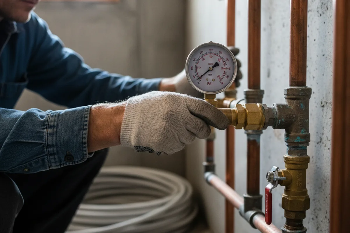 Pressure testing a repaired line during Water Line Repair in Olathe